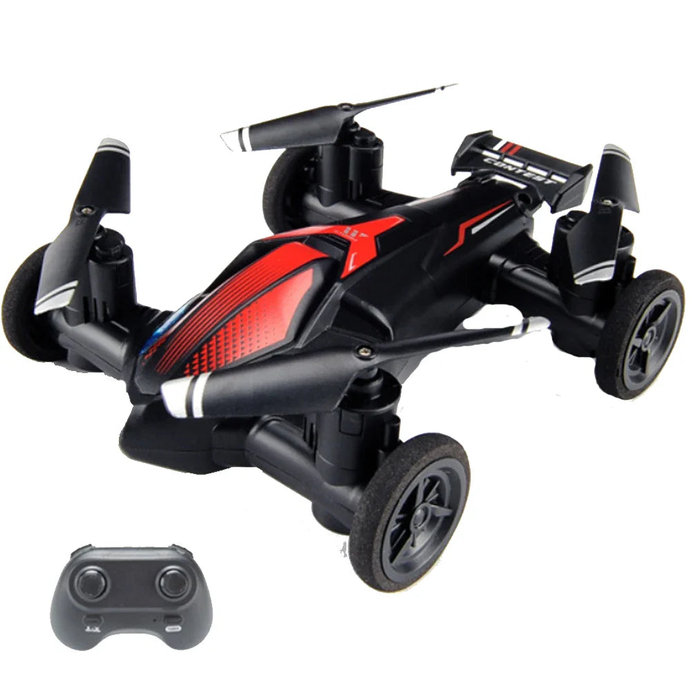 Compact dual-mode JJRC mini drone made of plastic and metal in flight mode with remote control — view 5