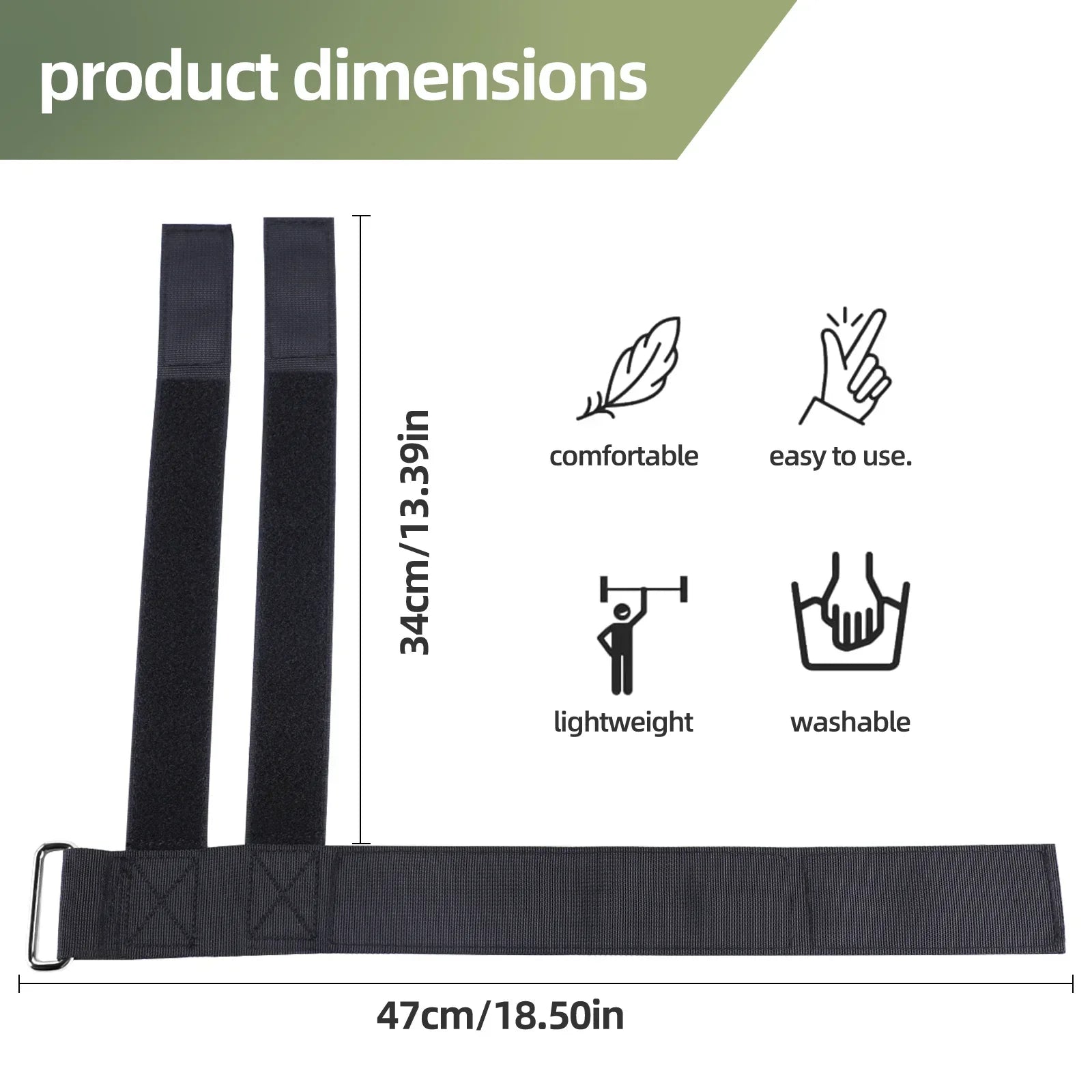 Black dumbbell foot straps with adjustable velcro bands for lower body strength training and physical therapy — view 4