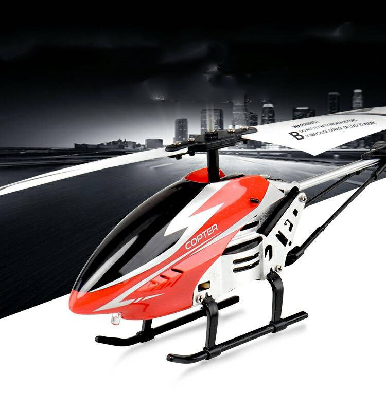 Durable alloy remote control helicopter toy with handle remote and fall-resistant rotor blades — view 2