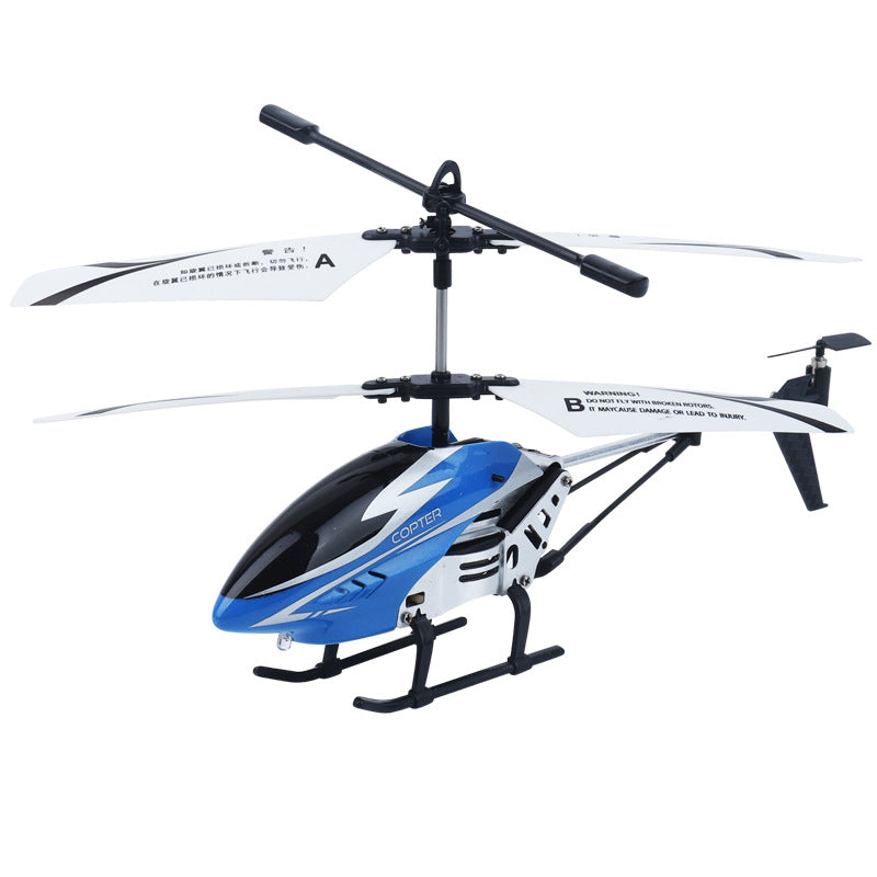 Durable alloy remote control helicopter toy with handle remote and fall-resistant rotor blades — view 5