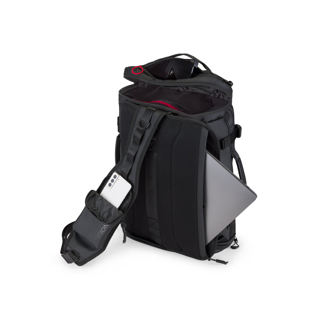 Signature duffle bag in modern urban style, 3-in-1 convertible backpack and travel carryall — view 4