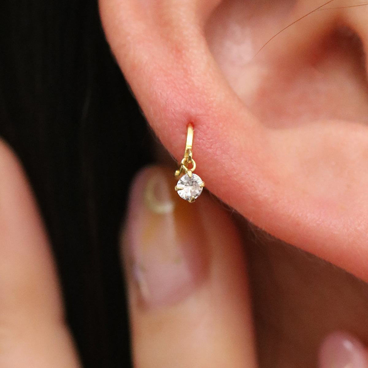 Cubic Charm Huggie Earring-2