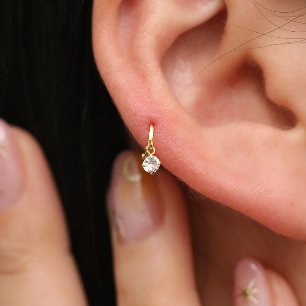 Cubic Charm Huggie Earring-1