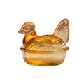 Nesting Hen Bowl & Lid - AMBER(Maple) | Hand Blown Glass - Colombia-0