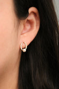 Cubic Oval Pearl Earrings-4