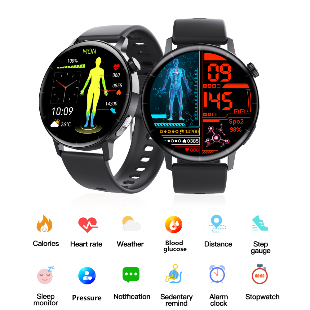 ECG health smart watch with 1.41-inch high-definition screen and rugged outdoor wristband — view 2