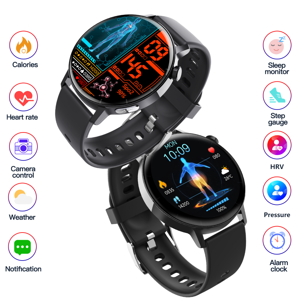 ECG health smart watch with 1.41-inch high-definition screen and rugged outdoor wristband — view 3