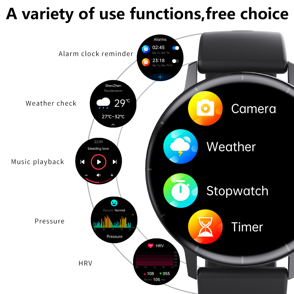 ECG health smart watch with 1.41-inch high-definition screen and rugged outdoor wristband — view 5