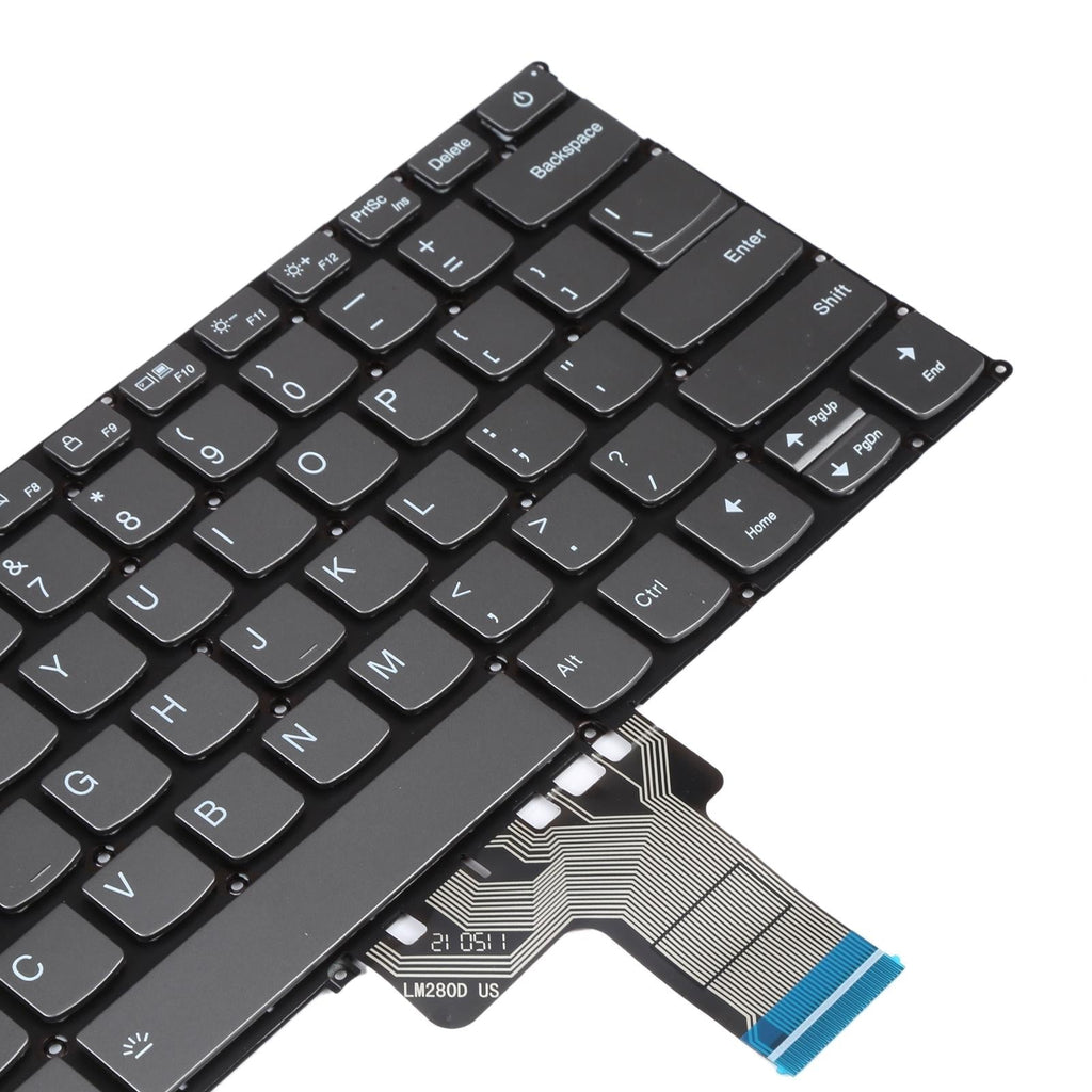 Backlit replacement US keyboard for Lenovo Ideapad 320S-13 laptop in sleek black finish — view 4