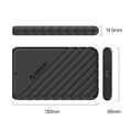 NNEIDS 2.5 inch USB-C external hard drive case made of durable ABS material with cable