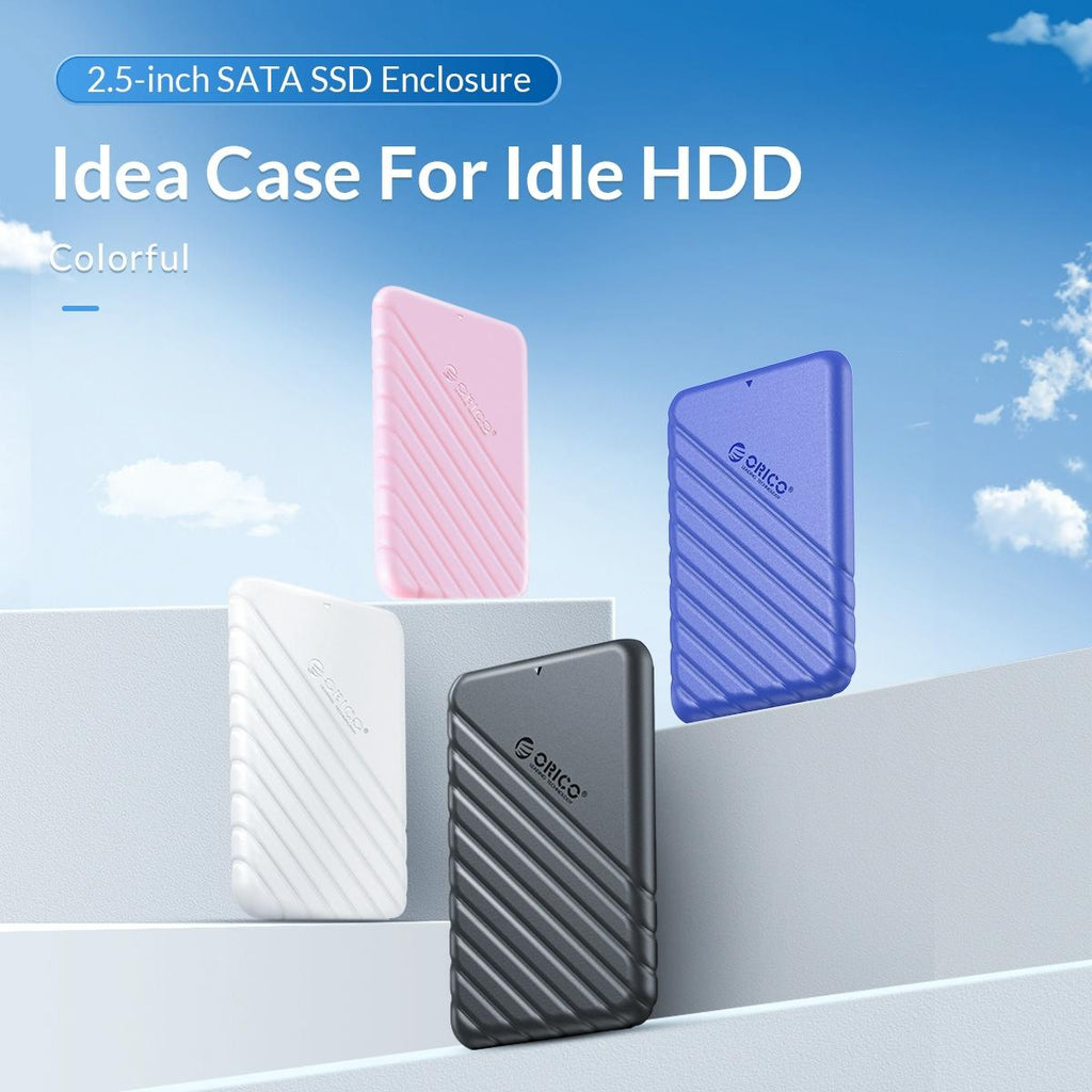 NNEIDS 2.5 inch USB-C external hard drive case made of durable ABS material with cable — view 2
