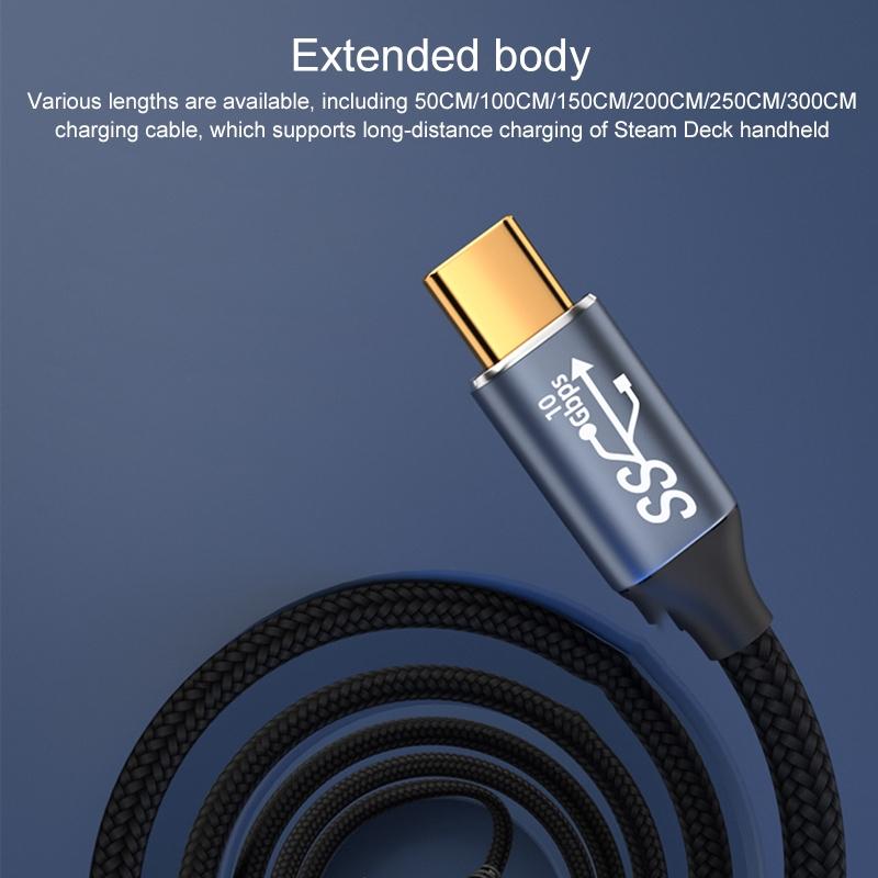 Curved 3M USB-C extension cable with premium aluminum connectors for fast charging and data — view 3