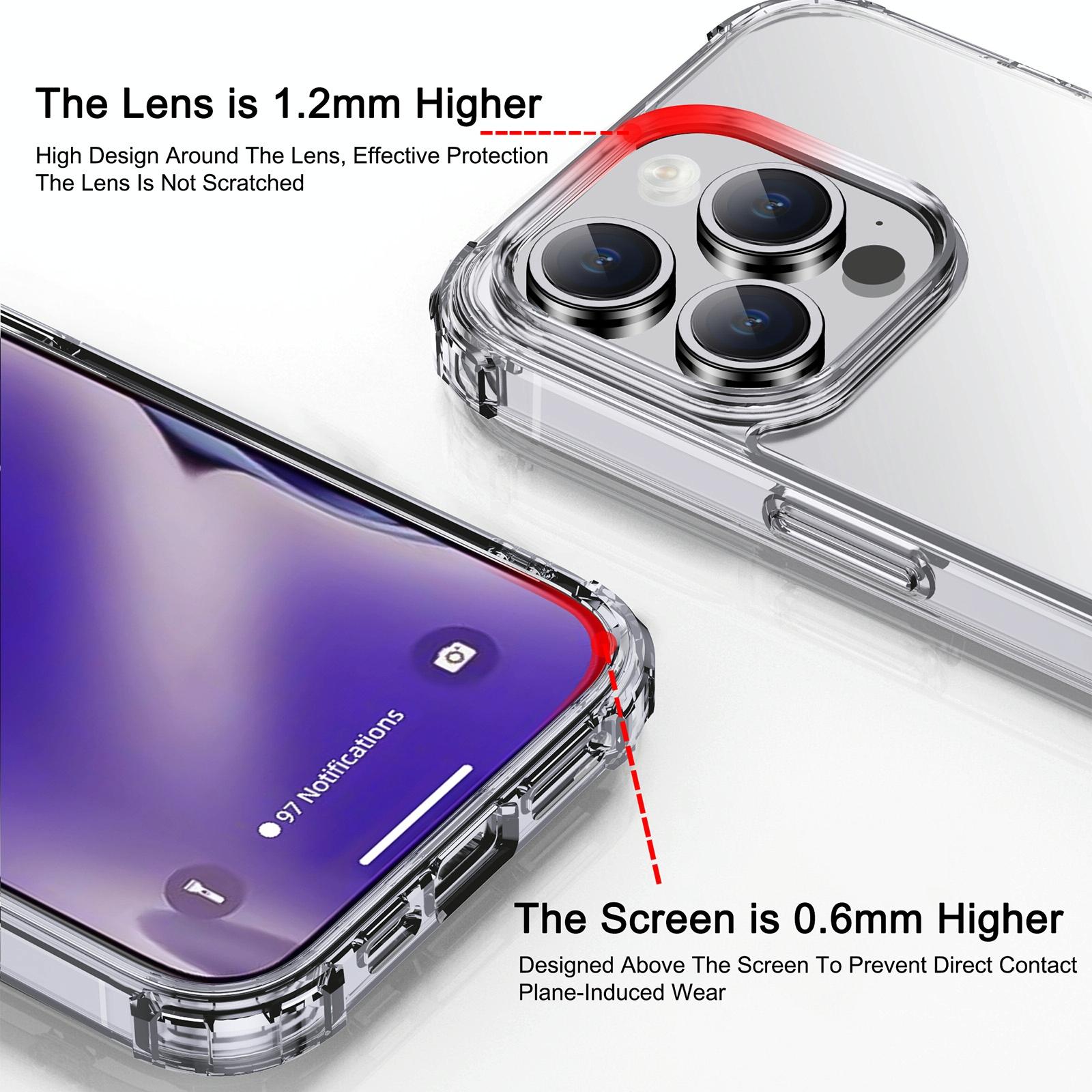 Crystal clear shockproof phone case for iPhone 15 made of transparent PC and TPU materials — view 2