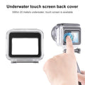 Clear waterproof action camera case with touch back cover for Insta360 Go 3 underwater recording.