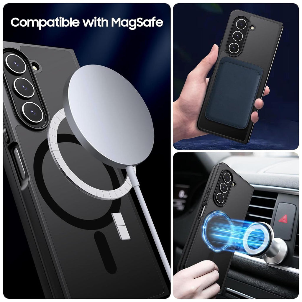 Black translucent MagSafe case for Samsung Galaxy Z Fold4 showing ultra-thin protective shell — view 3