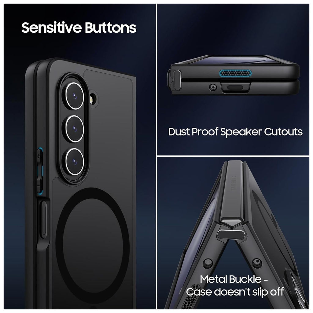 Black translucent MagSafe case for Samsung Galaxy Z Fold4 showing ultra-thin protective shell — view 4
