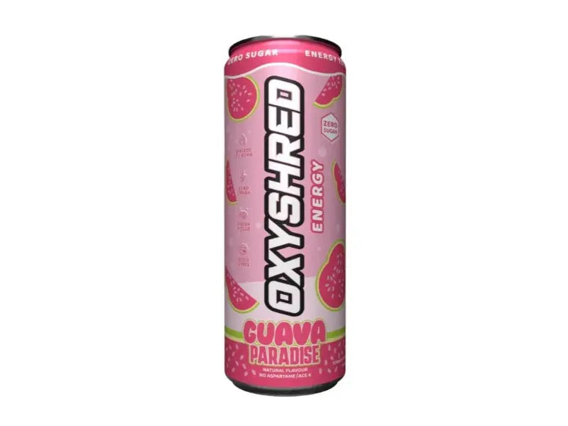 EHP Oxyshred RTD carbonated energy drink can showcasing vibrant colors and thermogenic pre-workout benefits — view 3