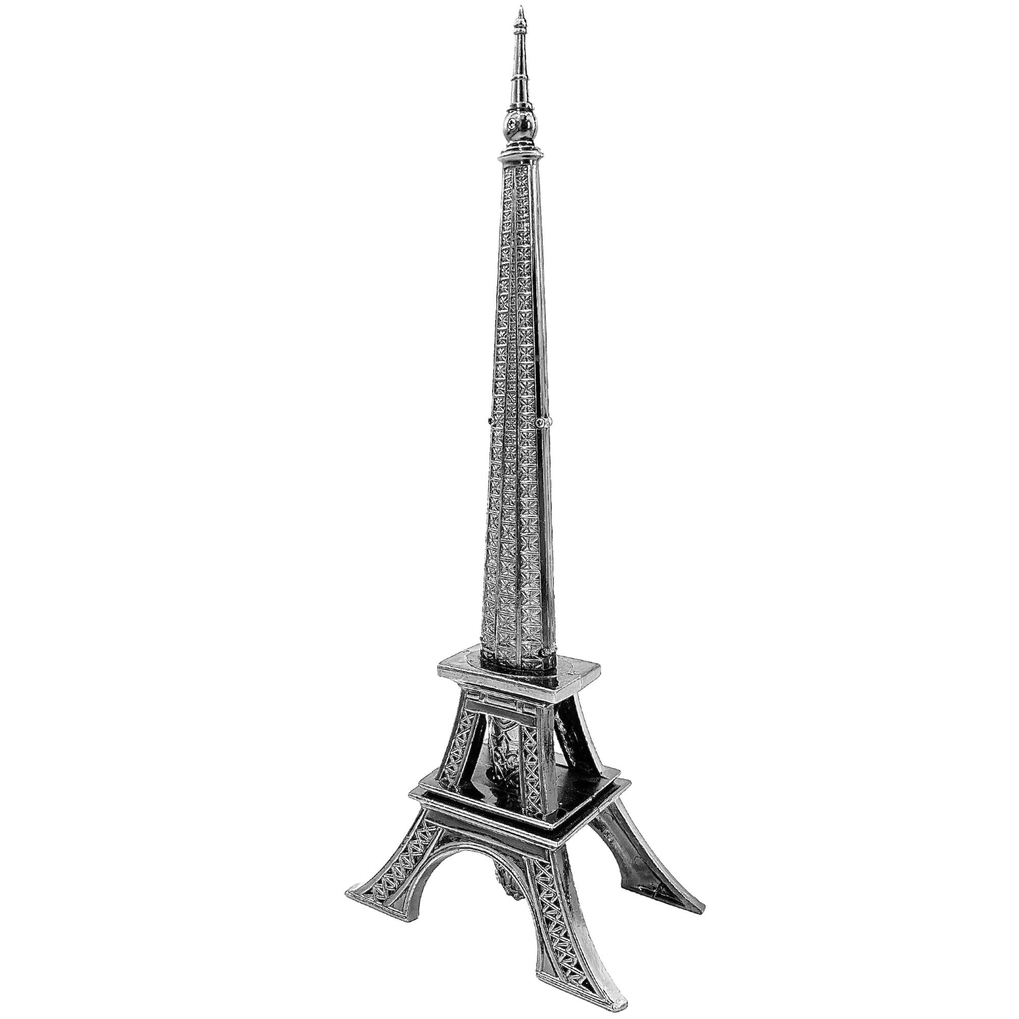 Ornate 10-inch Eiffel tower desk statue with a concealed polished metal letter opener blade.