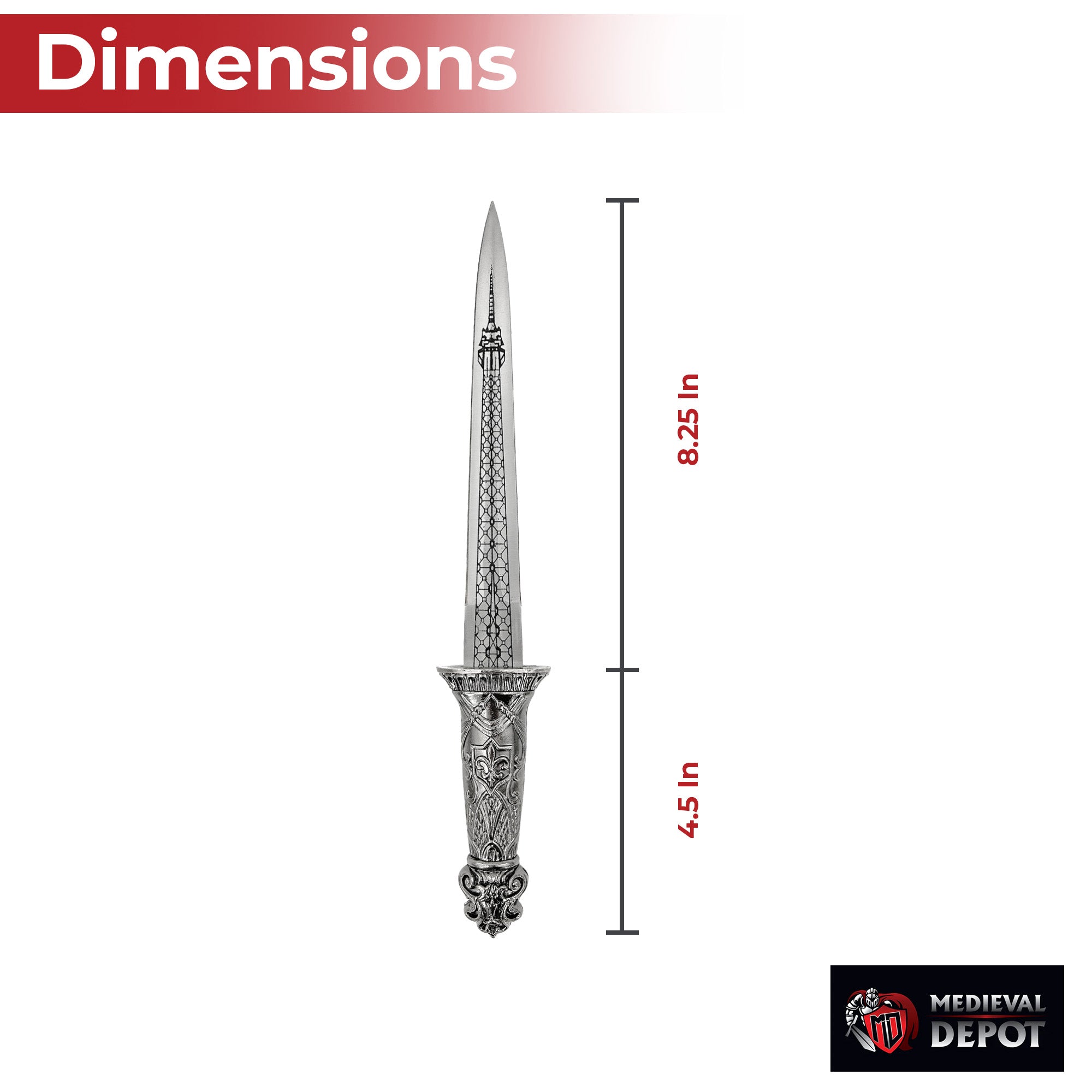 Ornate 10-inch Eiffel tower desk statue with a concealed polished metal letter opener blade. — view 2