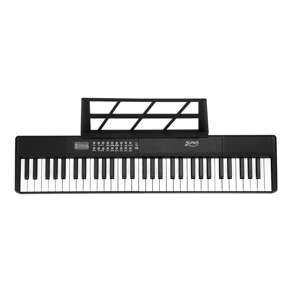 Black 61-key foldable electronic piano keyboard with travel bag, microphone, and sustain pedal — view 3