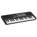 Alpha 37-key digital piano in black, featuring built-in speakers, interface buttons, and compact portable design