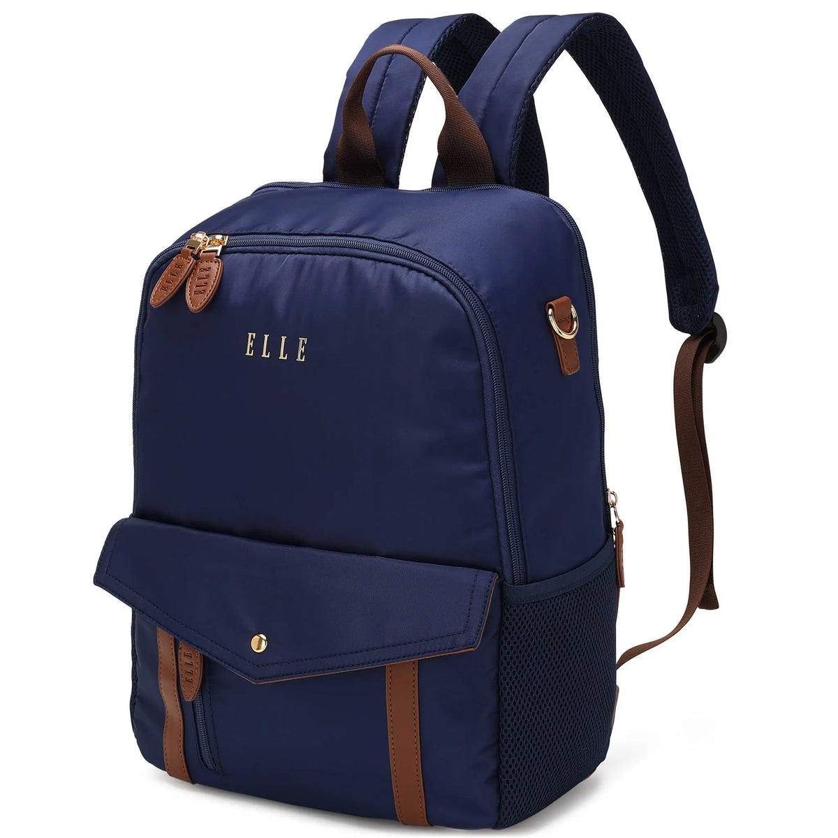 Luxe Journey 18L Twill and Vegan Leather Backpack-5