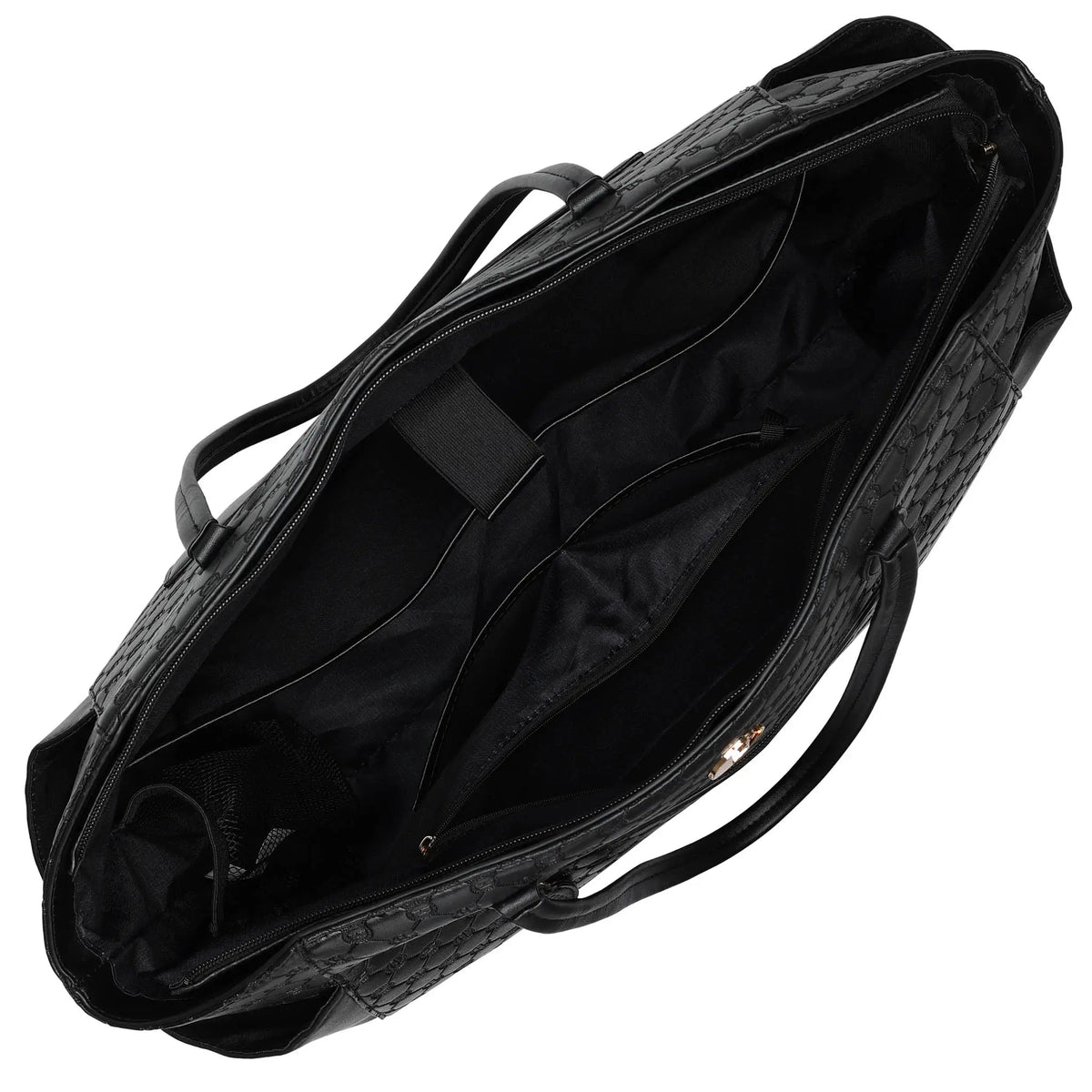 Compass Vegan Leather Monogram Weekender Tote Bag-3