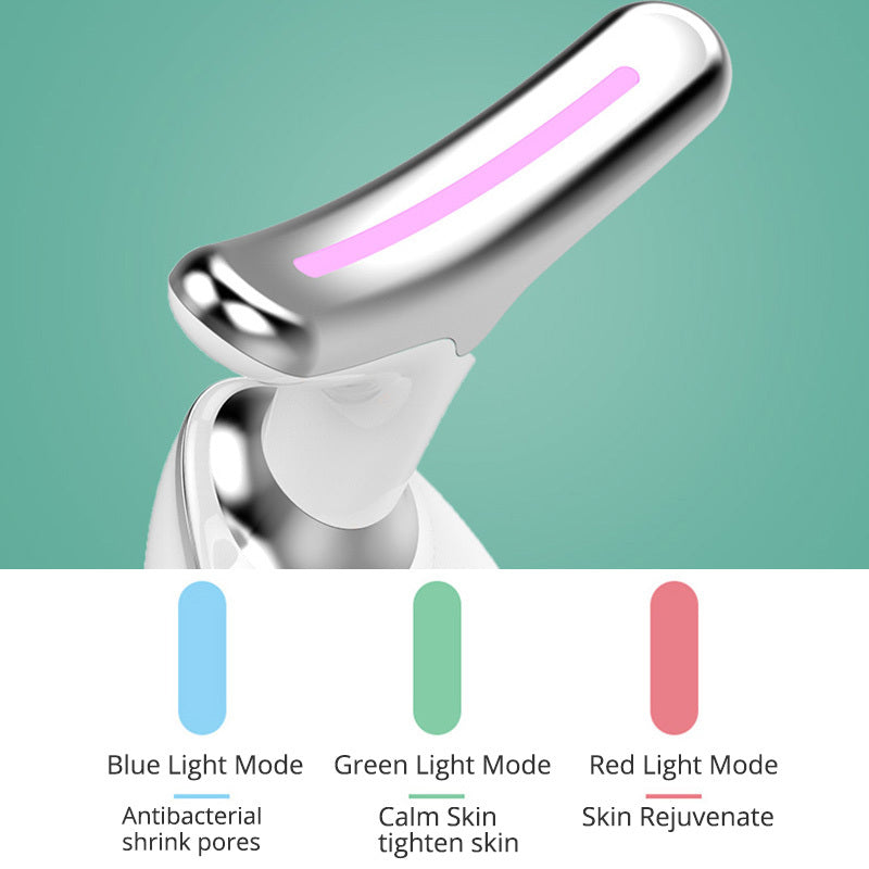 EMS thermal neck massager device with ergonomic curved design for skin lifting and anti-aging treatments. — view 2