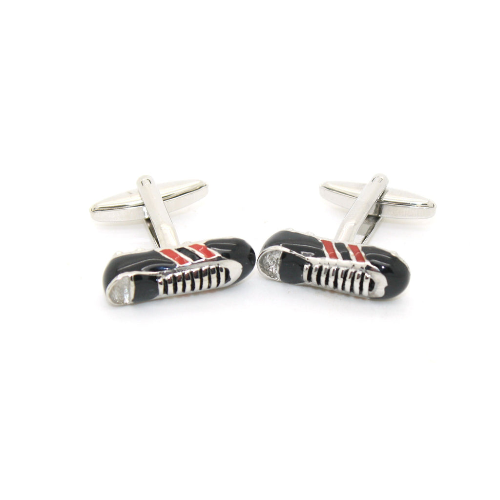 Silvertone Shoe Cuff Links With Jewelry Box-0