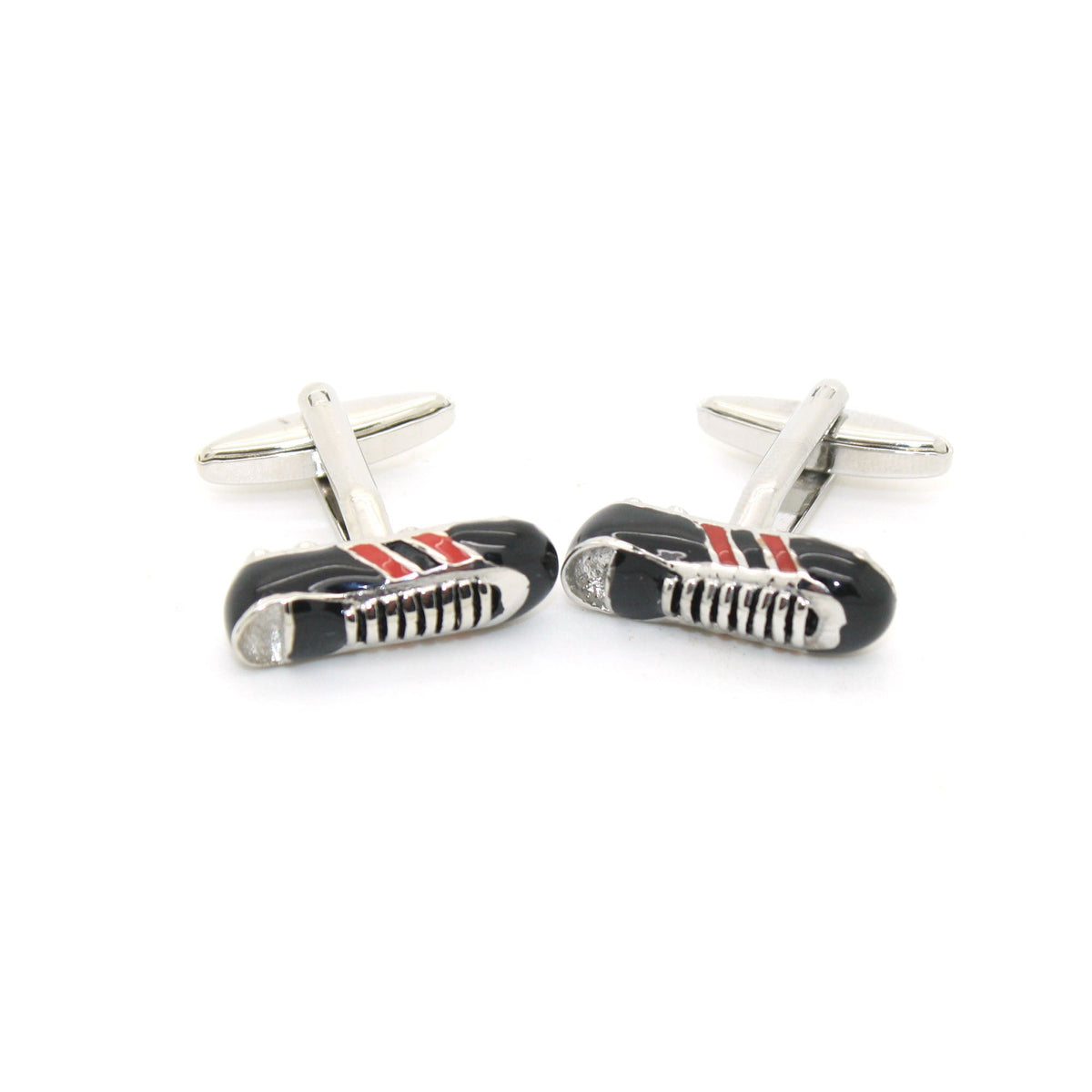 Silvertone Shoe Cuff Links With Jewelry Box-0