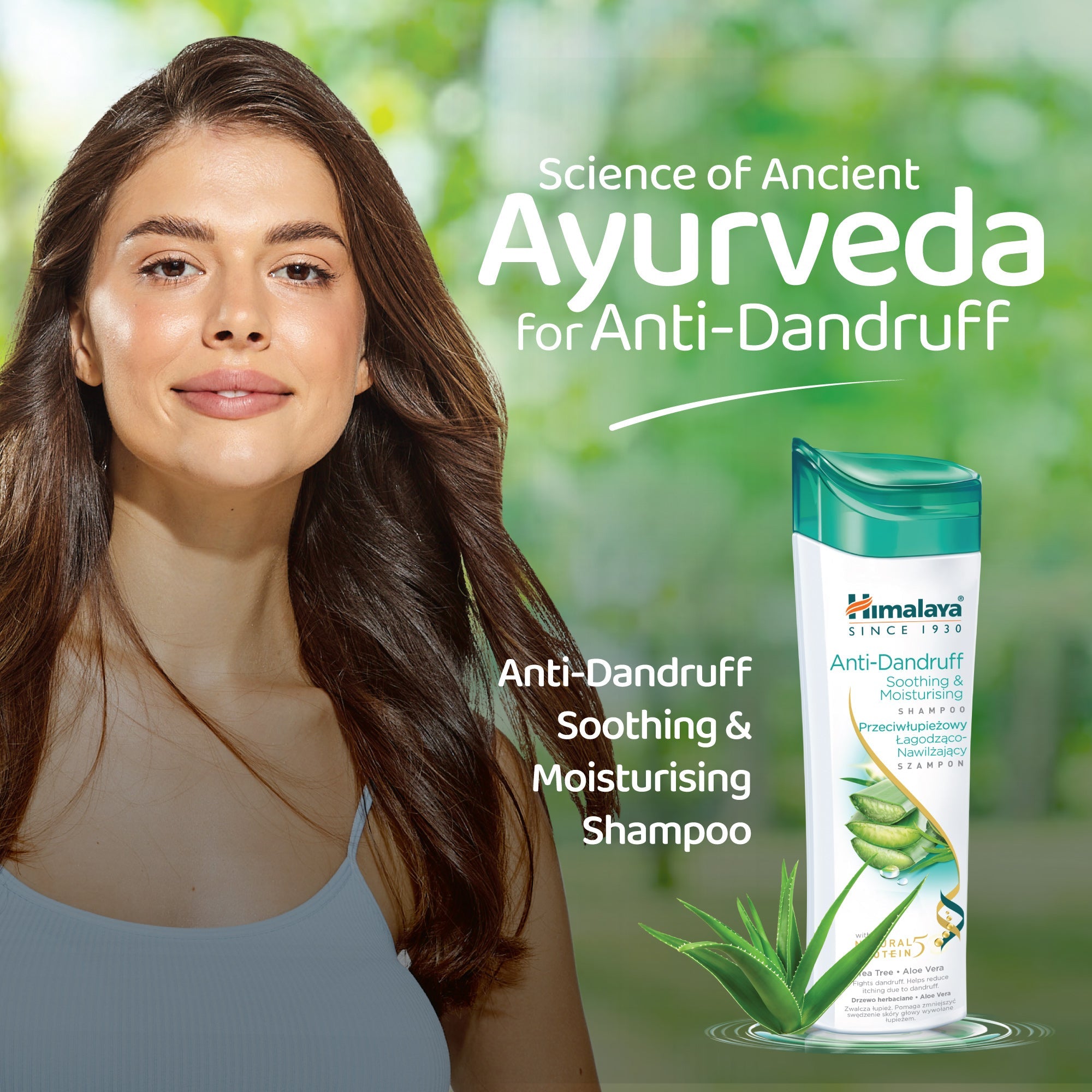 Soothing anti-dandruff shampoo in a 400 ml bottle with aloe vera and tea tree oil — view 2