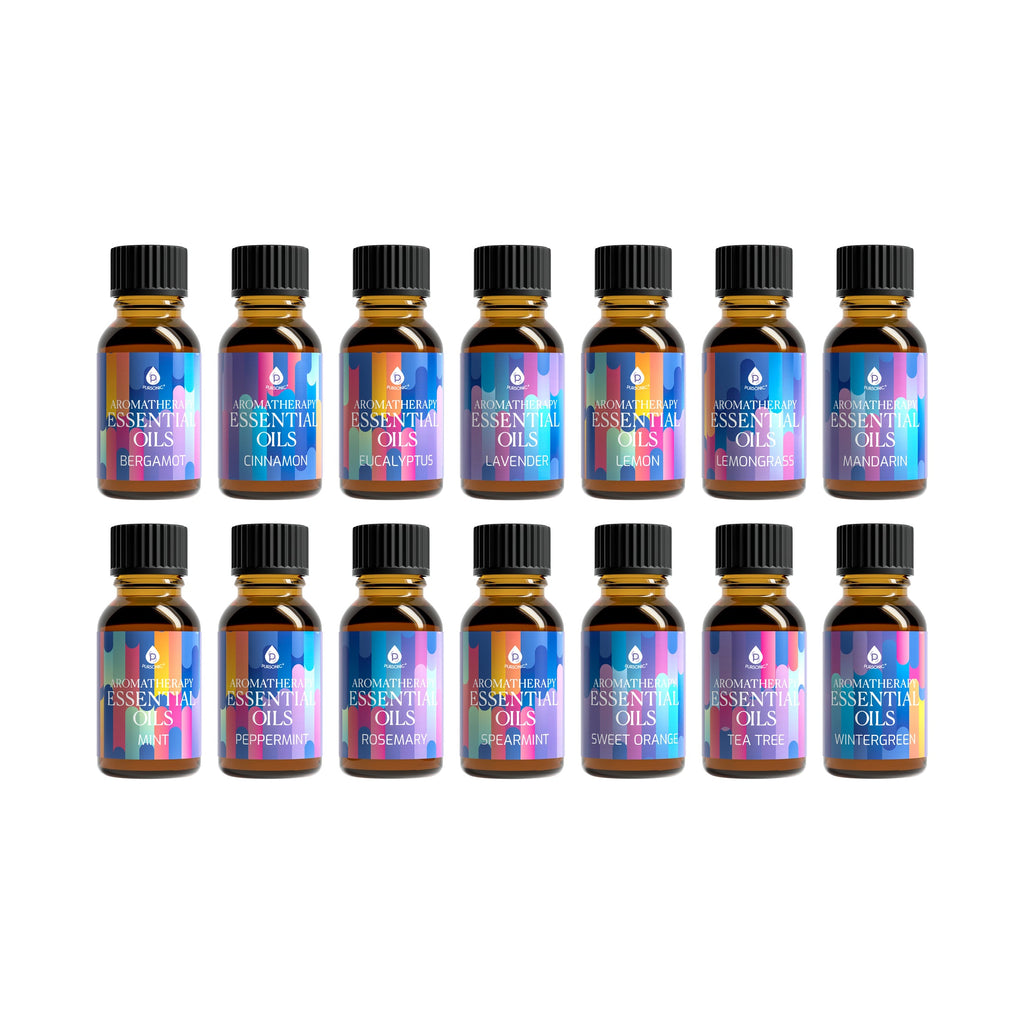 14-pack essential oil gift set in elegant box with 10ml glass bottles and dropper caps — view 2