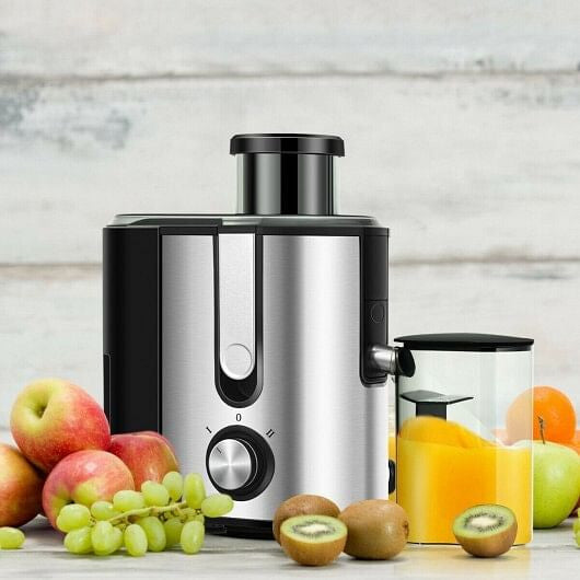 Dual-speed centrifugal juicer machine with 600ml juice cup, wide feed chute, and 1300ml pulp collector — view 3