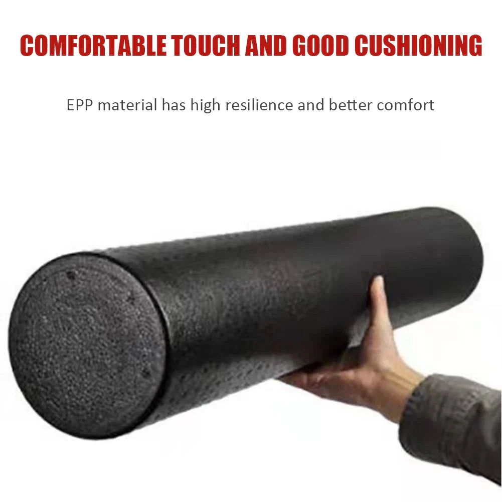 Black EPP foam roller for yoga and pilates muscle recovery massage on a clean background — view 5