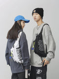 Large unisex crossbody fanny pack with adjustable strap for outdoor hiking and casual streetwear