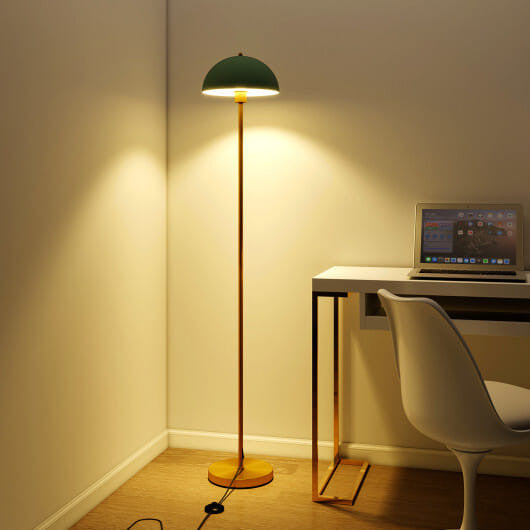 Modern standing floor lamp with elegant shatterproof shade, heavy weighted base, and convenient foot switch — view 2