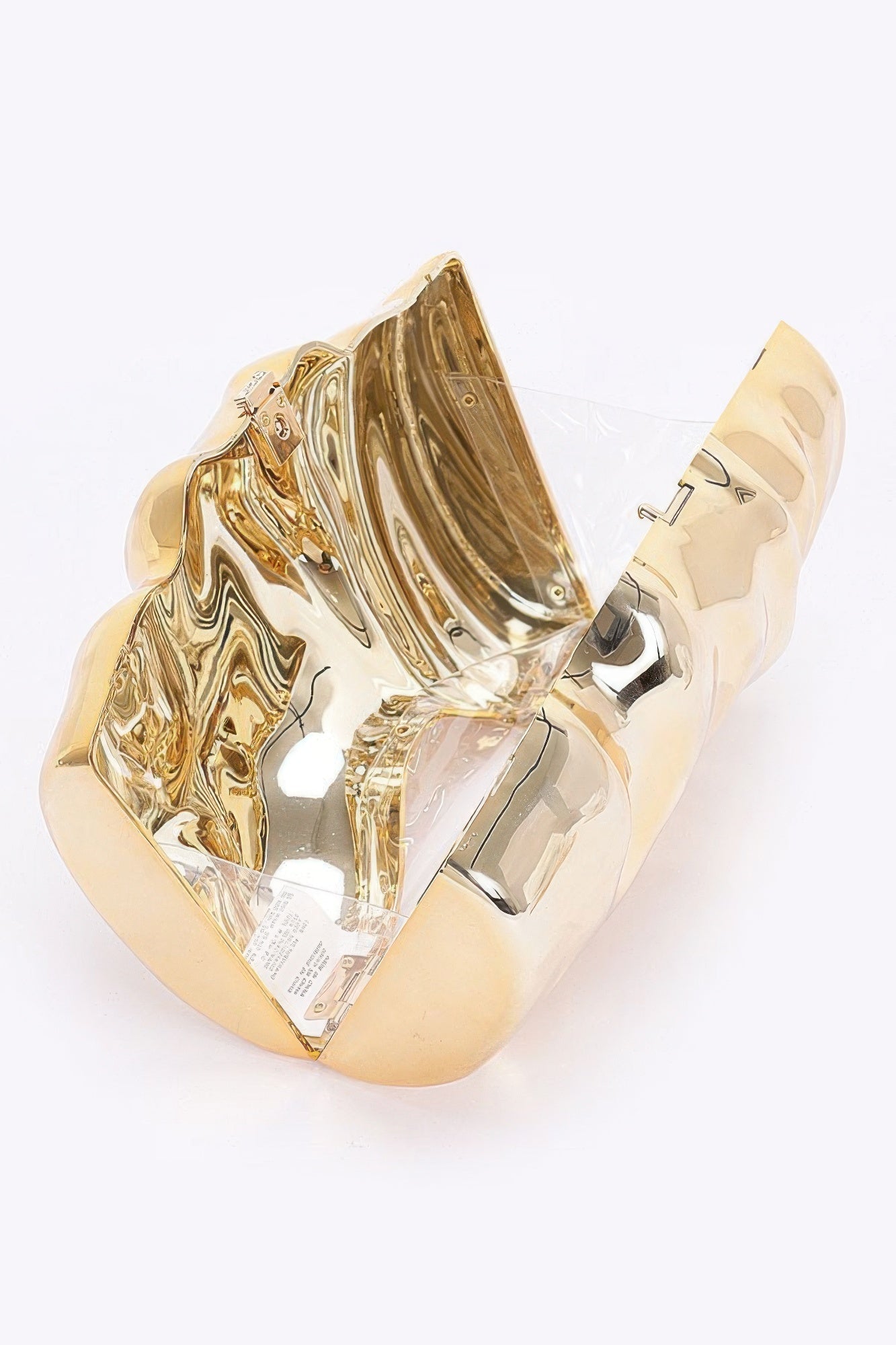 Clear transparent acrylic evening case bag with polished metallic accents and secure clasp closure — view 4