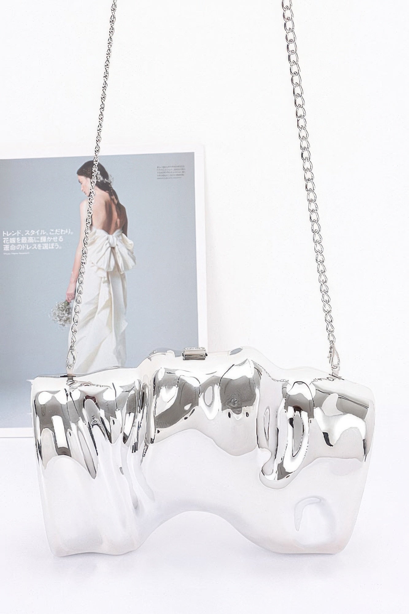 Clear transparent acrylic evening case bag with polished metallic accents and secure clasp closure — view 5