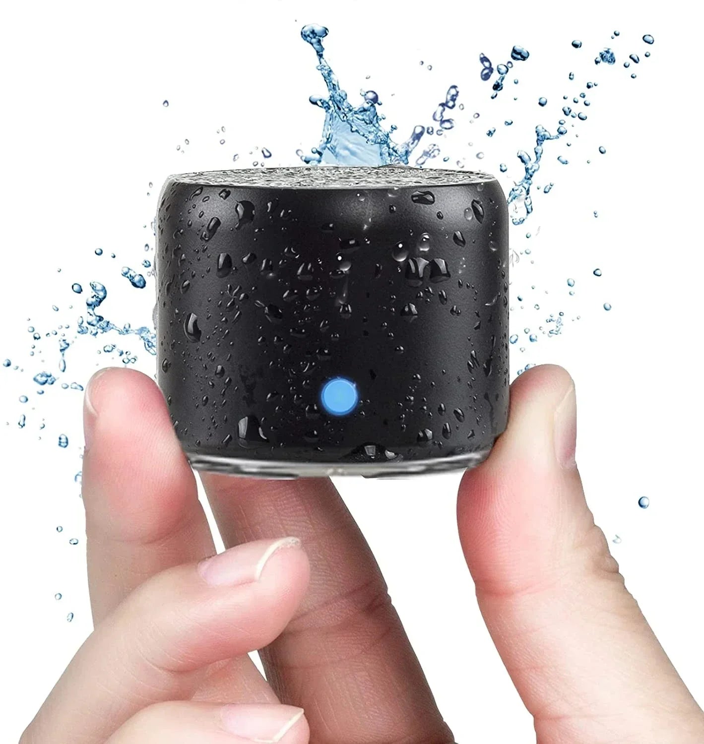 Compact Pro Mini Bluetooth Speaker with protective travel case, metal hook, and waterproof portable design — view 2