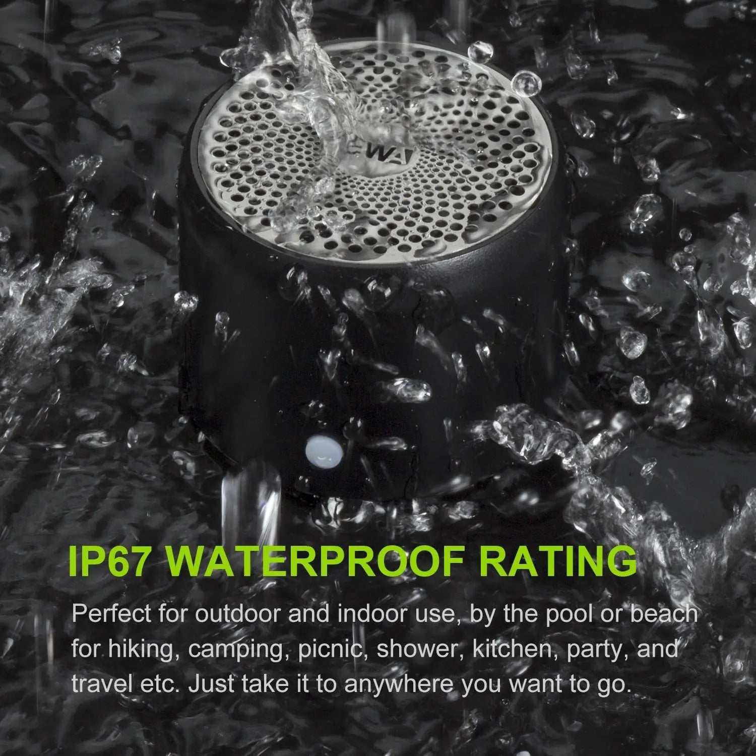 Compact Pro Mini Bluetooth Speaker with protective travel case, metal hook, and waterproof portable design — view 5