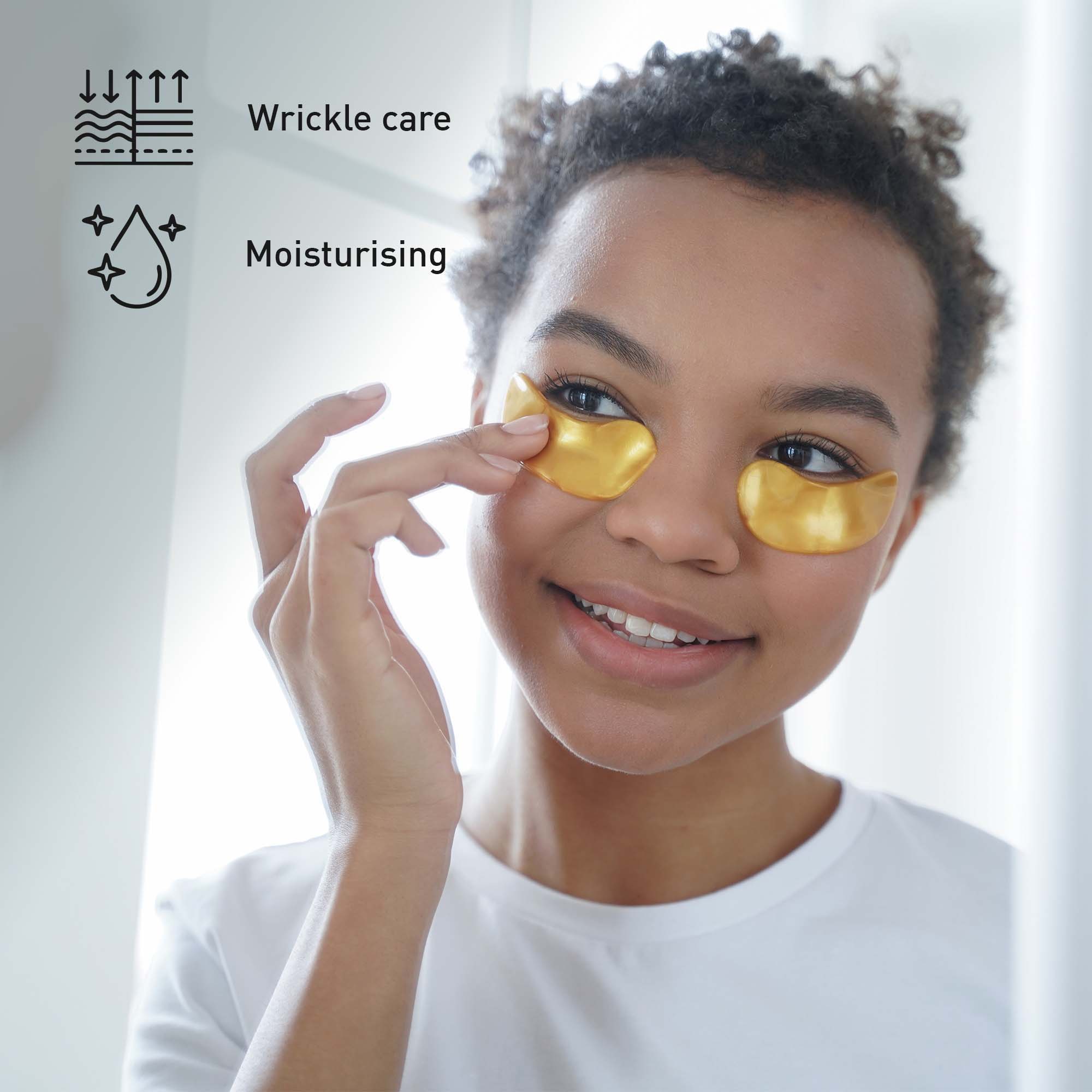 Wrinkle care eye gel patches infused with collagen for under eye hydration and anti-aging care — view 2
