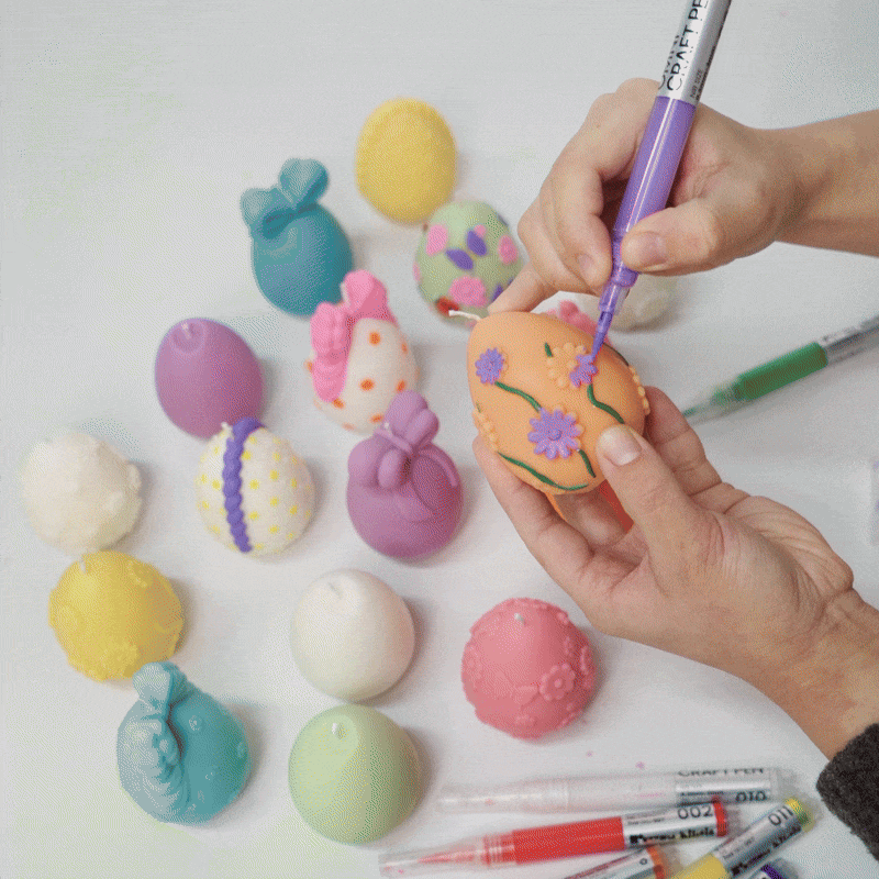 Floral Easter egg silicone 3D candle molds showcasing intricate bow and flower designs — view 4