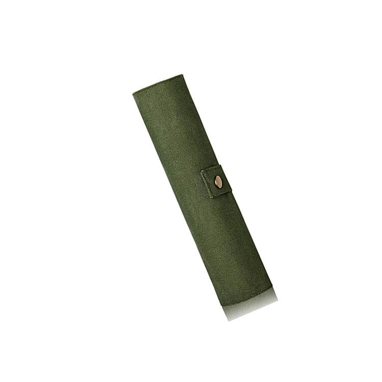 Eco-friendly bamboo cutlery set with fork, knife, spoon, chopsticks, straw, and travel pouch. — view 2