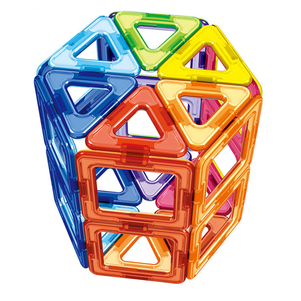 Educational magnetic building set featuring 46 colorful geometric ABS plastic pieces for kids. — view 2