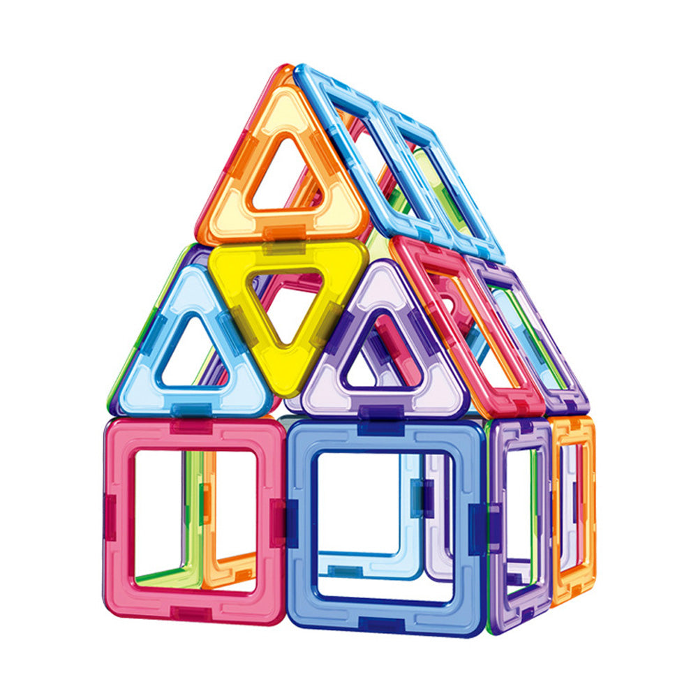 Educational magnetic building set featuring 46 colorful geometric ABS plastic pieces for kids. — view 3
