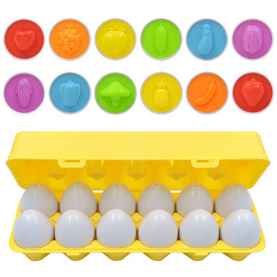 Green plastic egg shape matching educational toy for toddlers in a durable storage case — view 3
