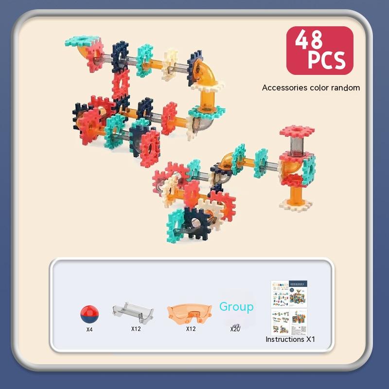 Colorful electric rotating gear building blocks set made of durable plastic for interactive educational play — view 3