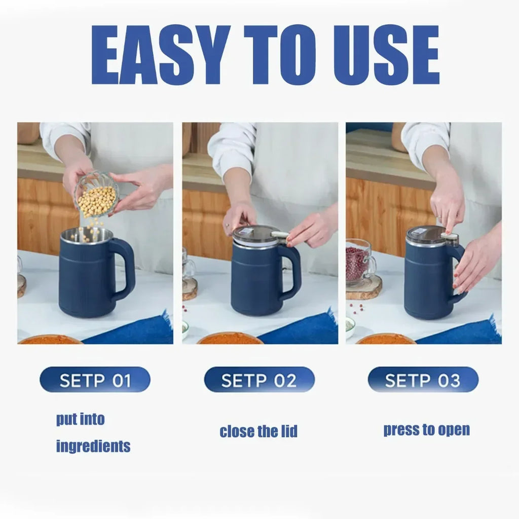 NNEOBA electric coffee grinder, sleek blue and white 500ml countertop mill for beans and spices — view 5