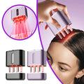 Electric scalp massager in light purple with charging cable and serum dispensing comb