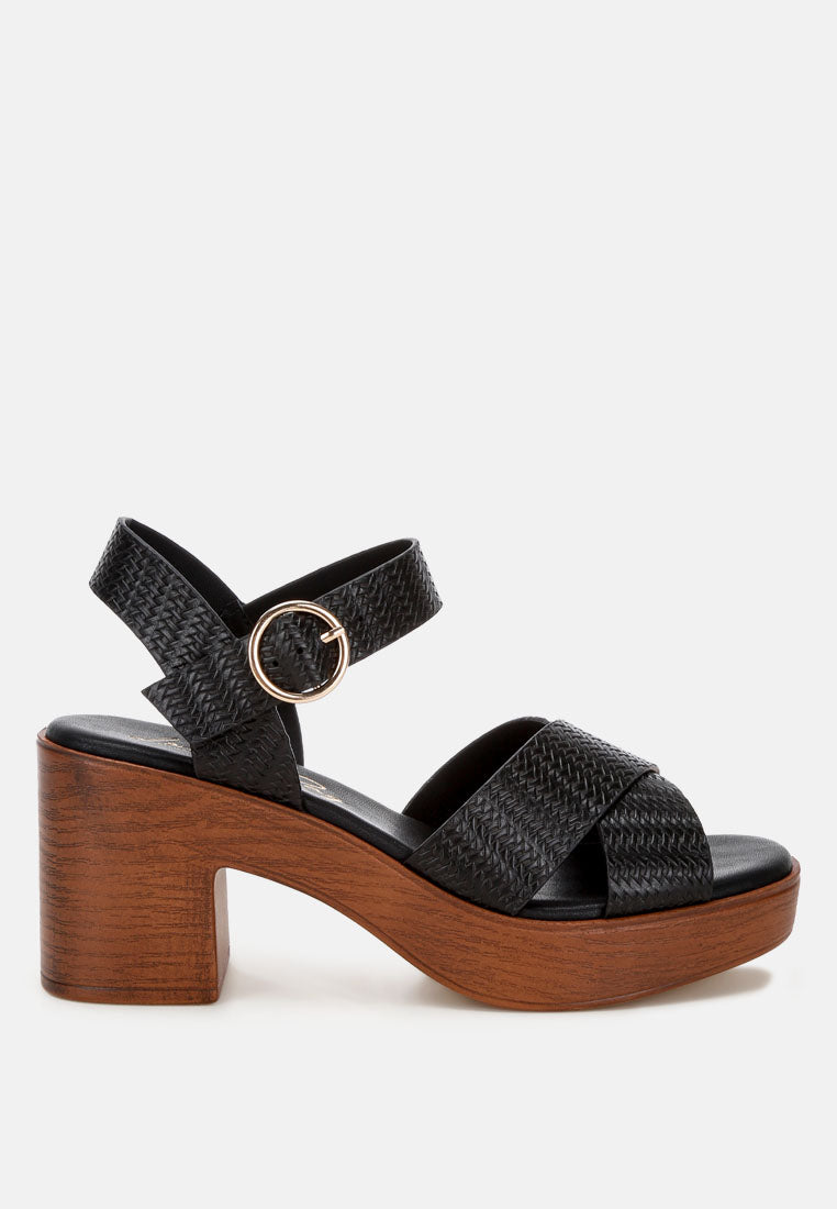 Platform Block Heel Sandals by Mode-0